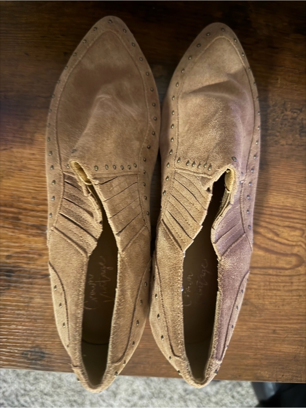 Women’s Suede Slip-On booties in Brown